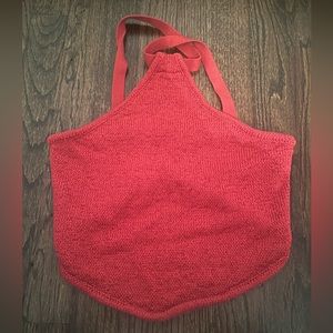 RUBY & JENNA red knitted halter top